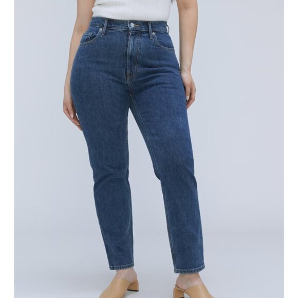 Everlane Curvy 90's Cheeky Straight Ankle Jean Size Womens 31Button Fly Organic - Picture 1 of 14